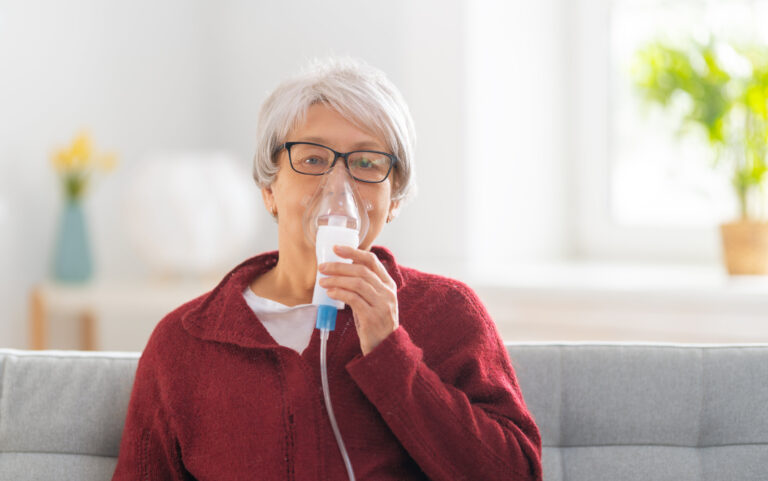 old woman with asthma